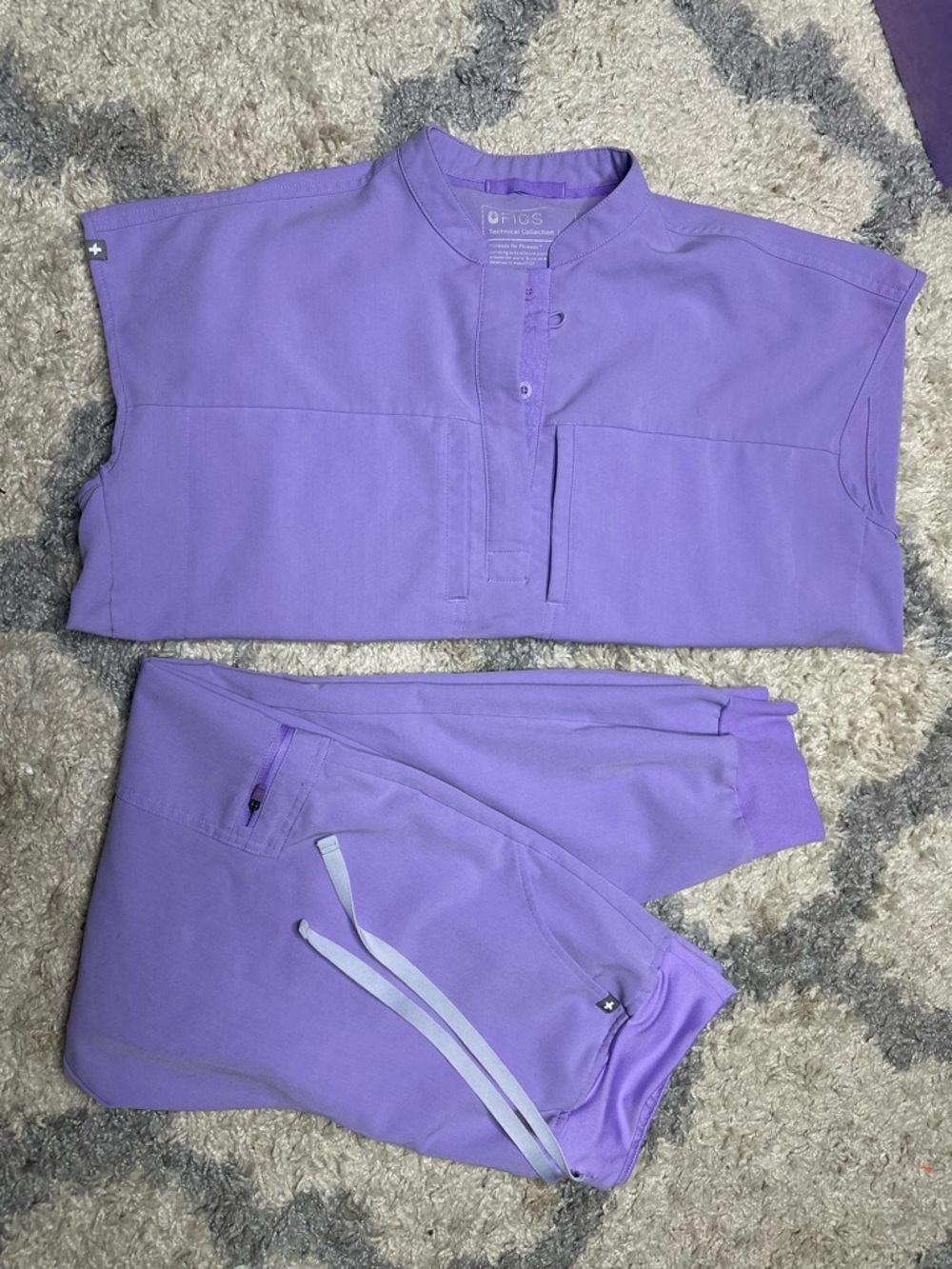 Figs Lavender V-Neck Medical Top